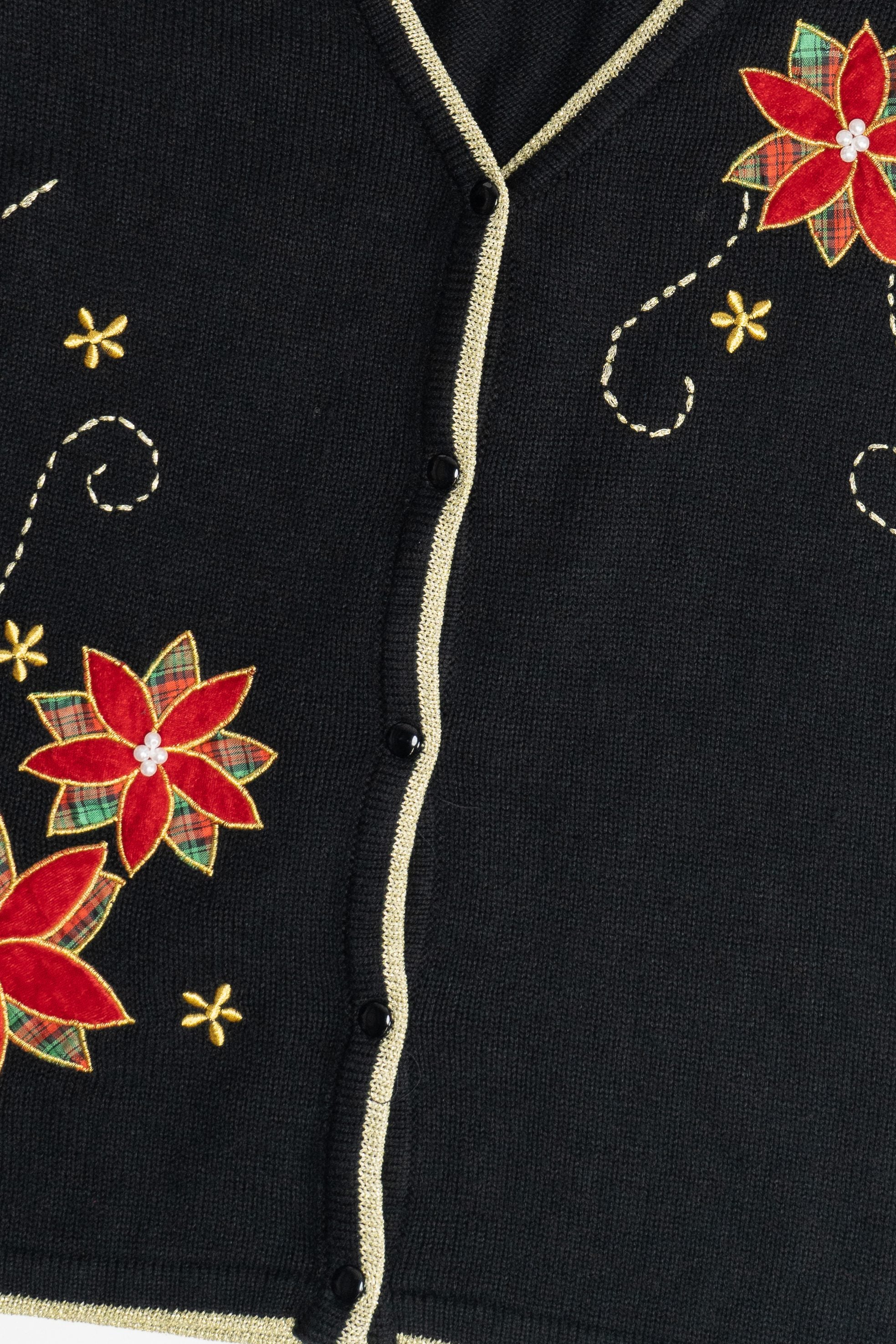 Vintage Poinsettias Ugly Christmas Vest (2000s)