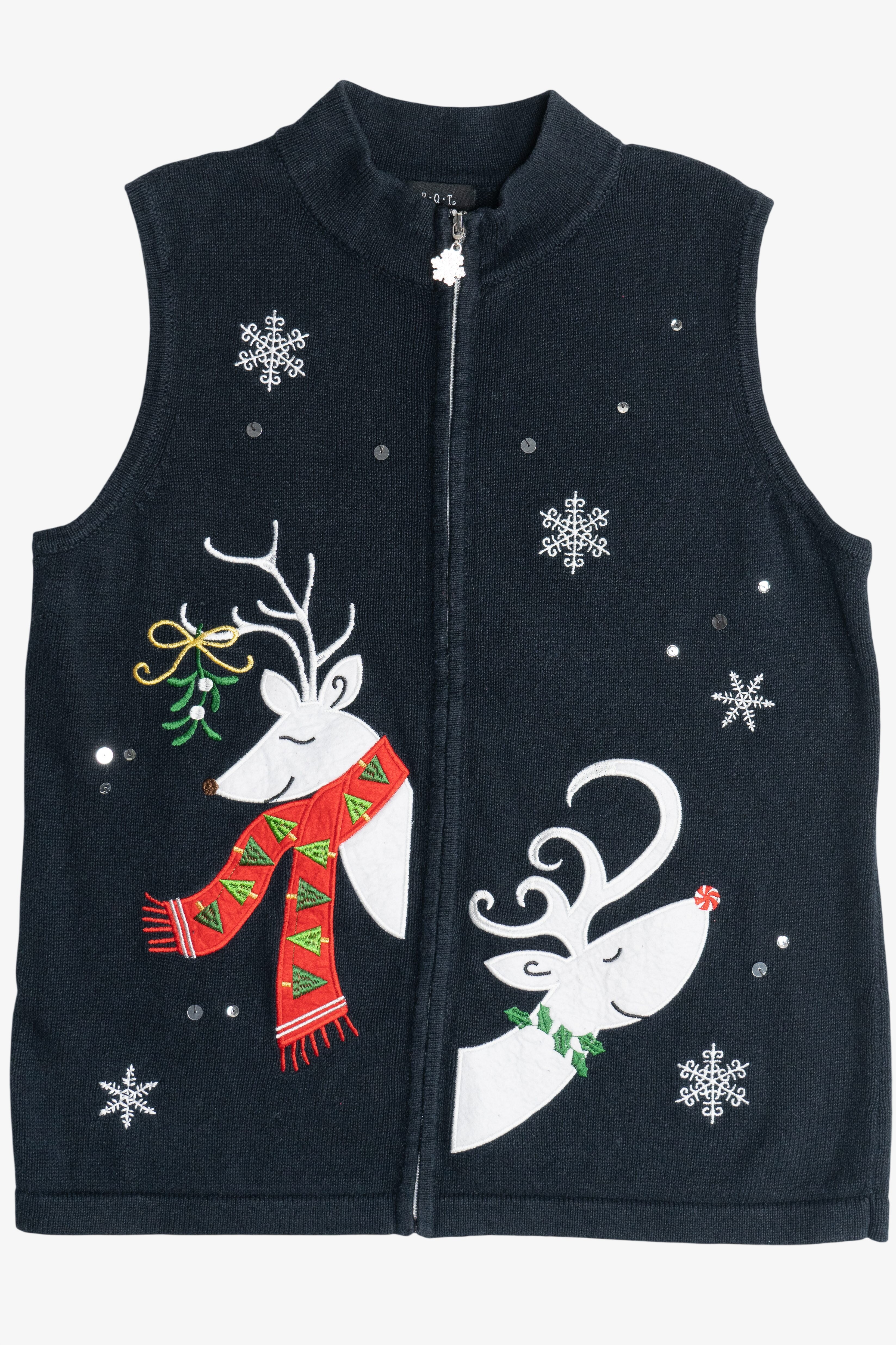 Vintage Happy Reindeer Ugly Christmas Vest (1990s)