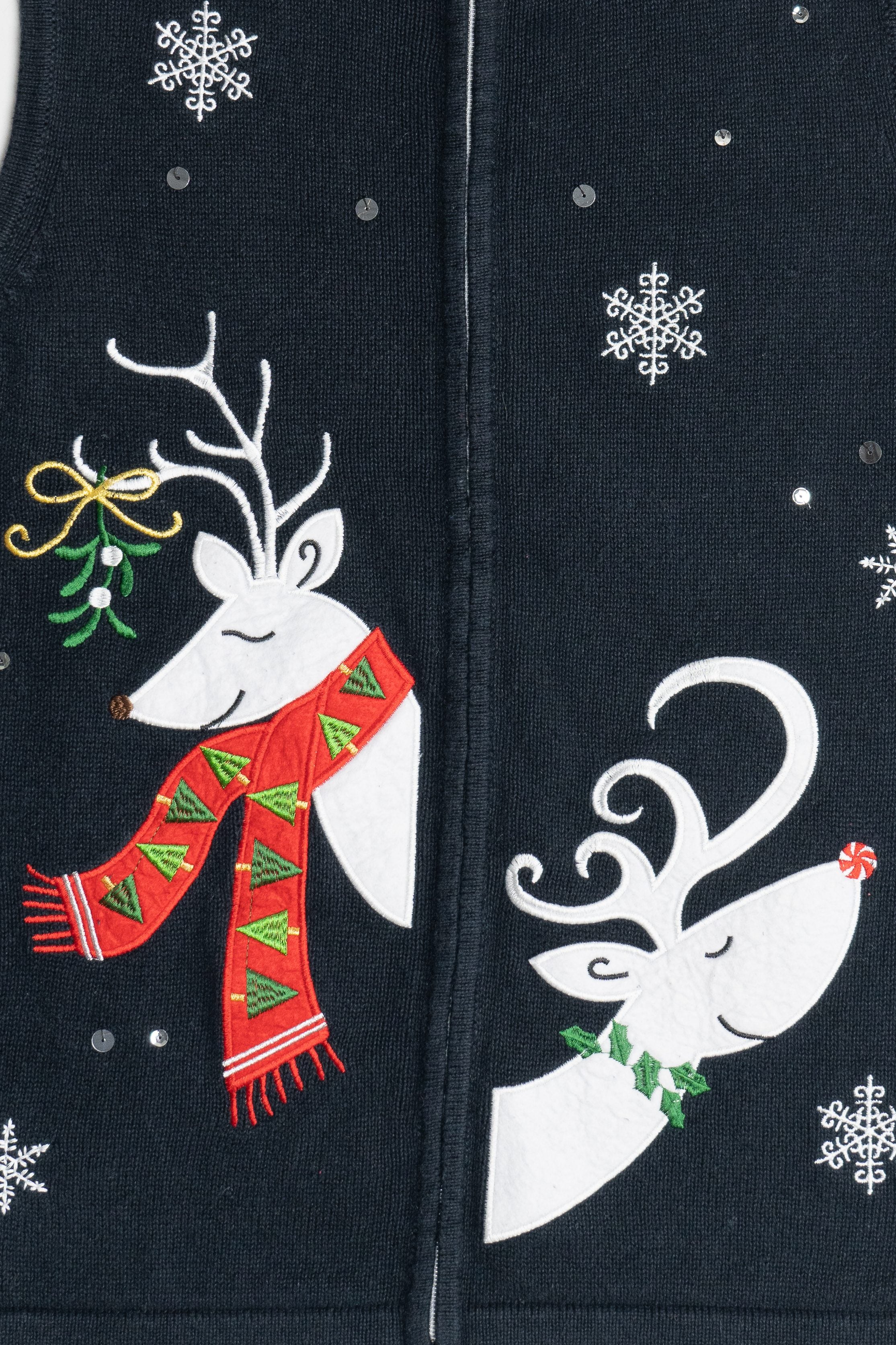 Vintage Happy Reindeer Ugly Christmas Vest (1990s)