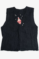 Vintage Susan Bristol Hand Embroidered Santas Ugly Christmas Vest (2000s)