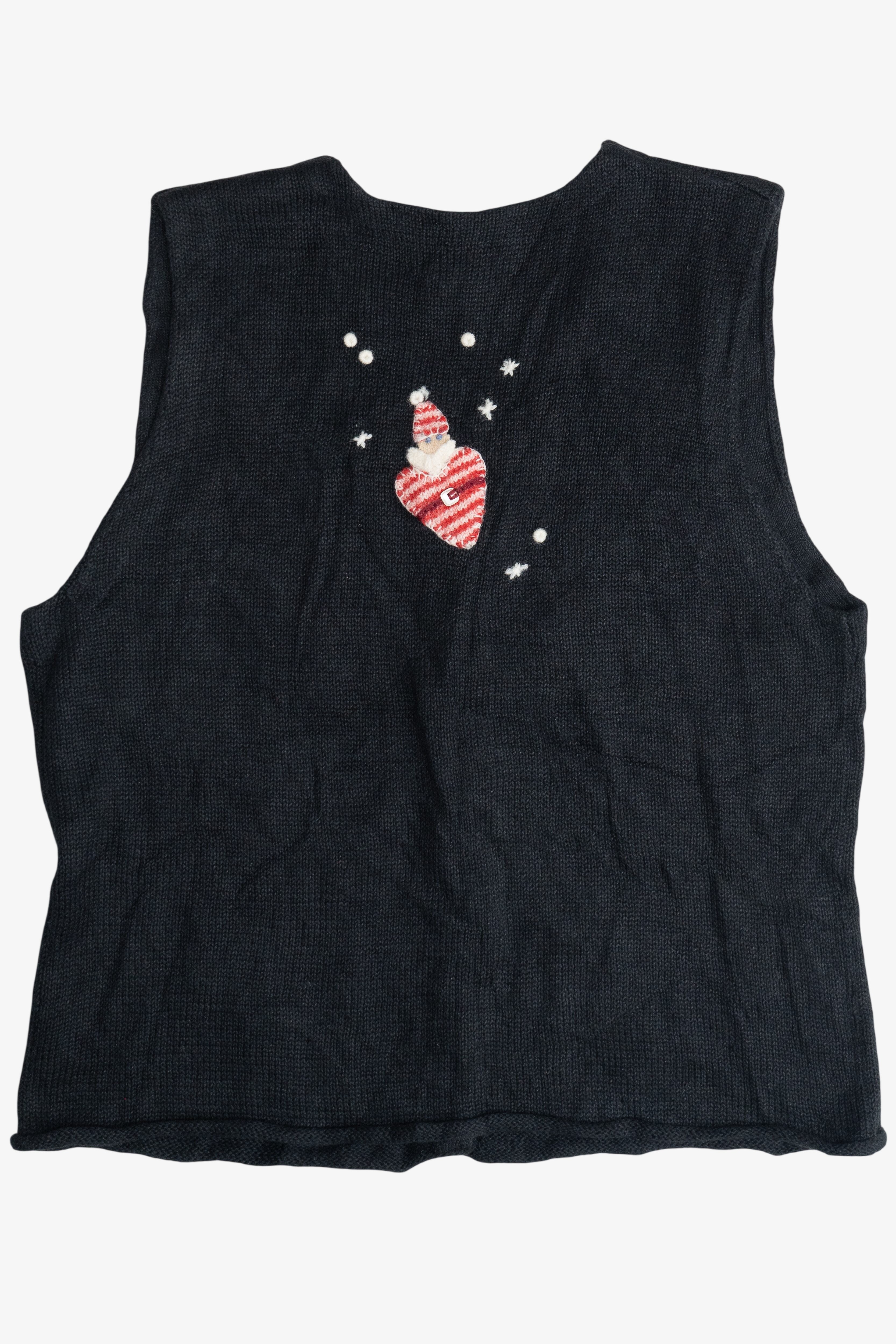 Vintage Susan Bristol Hand Embroidered Santas Ugly Christmas Vest (2000s)