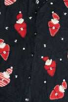 Vintage Susan Bristol Hand Embroidered Santas Ugly Christmas Vest (2000s)