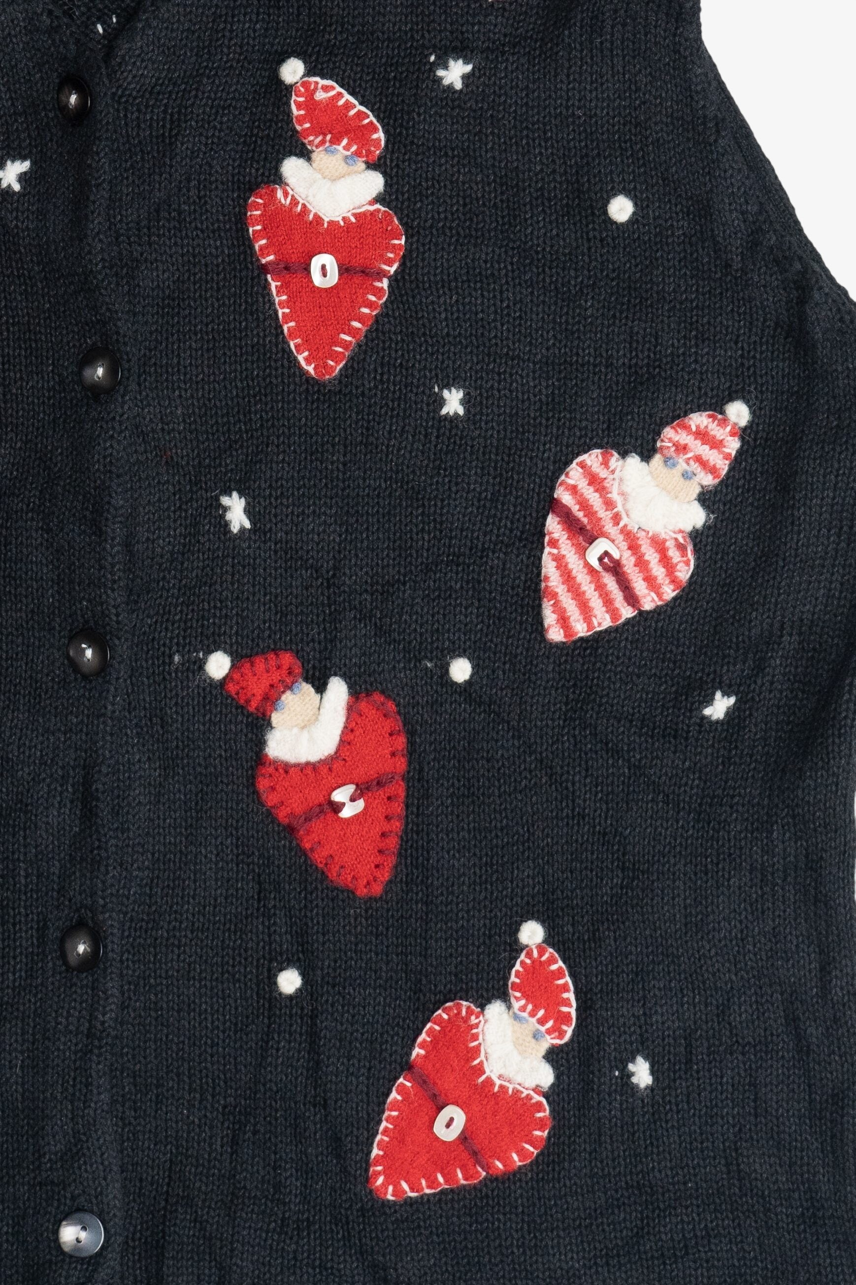Vintage Susan Bristol Hand Embroidered Santas Ugly Christmas Vest (2000s)