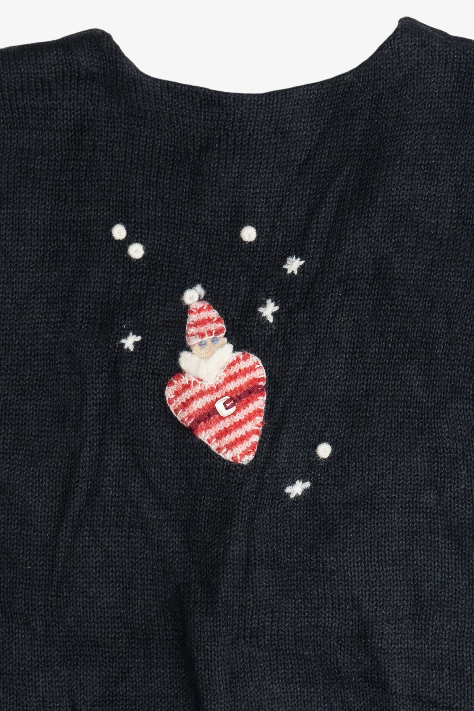 Vintage Susan Bristol Hand Embroidered Santas Ugly Christmas Vest (2000s)