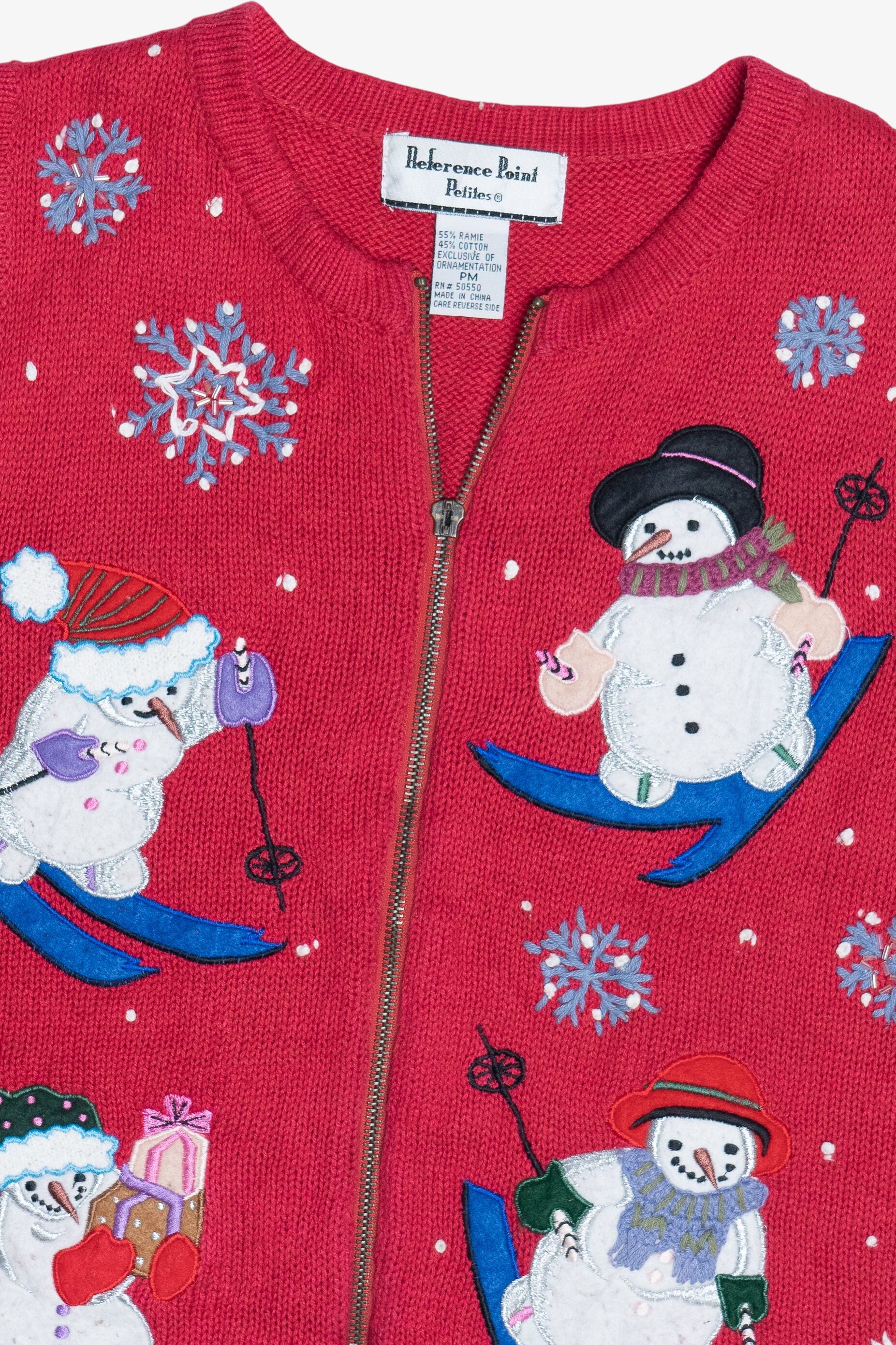 Vintage Reference Point Happy Snowmen Ugly Christmas Vest (1990s)
