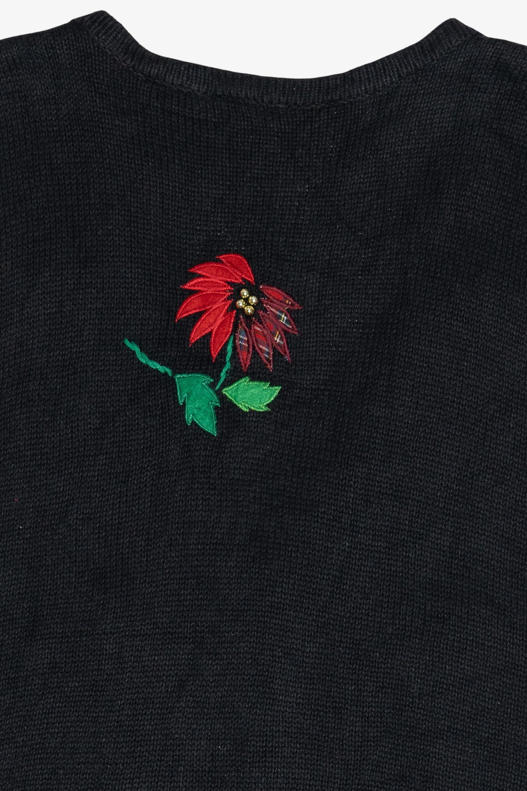 Vintage Bobbie Brooks Poinsettias Ugly Christmas Vest (1990s)