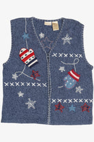 Vintage Bobbie Brooks Stars And Mittens Ugly Christmas Vest (1990s)