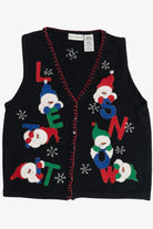Vintage "Let It Snow" Snowmen Ugly Christmas Vest (1990s)