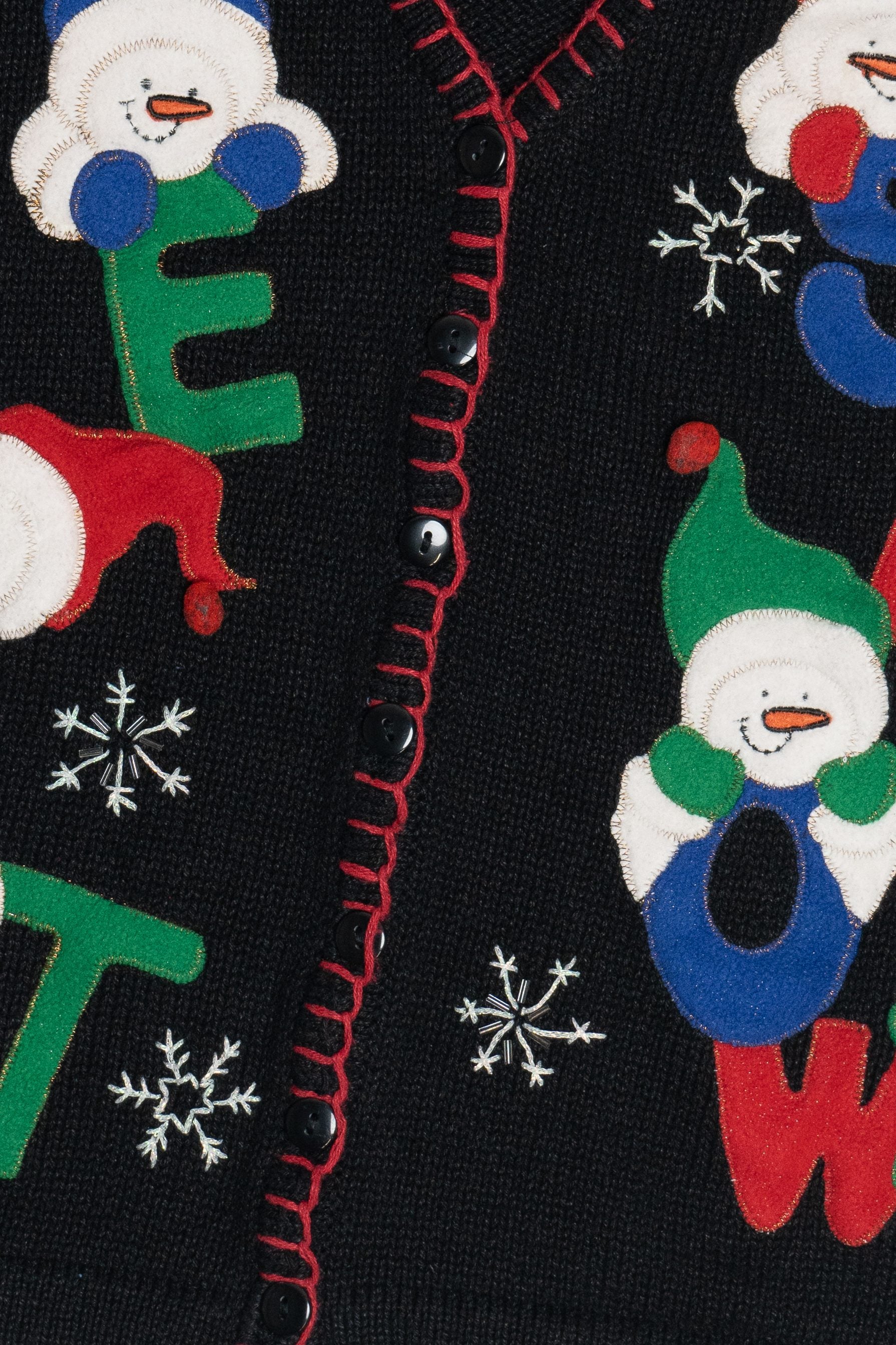 Vintage "Let It Snow" Snowmen Ugly Christmas Vest (1990s)