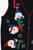 Vintage "Let It Snow" Snowmen Ugly Christmas Vest (1990s)