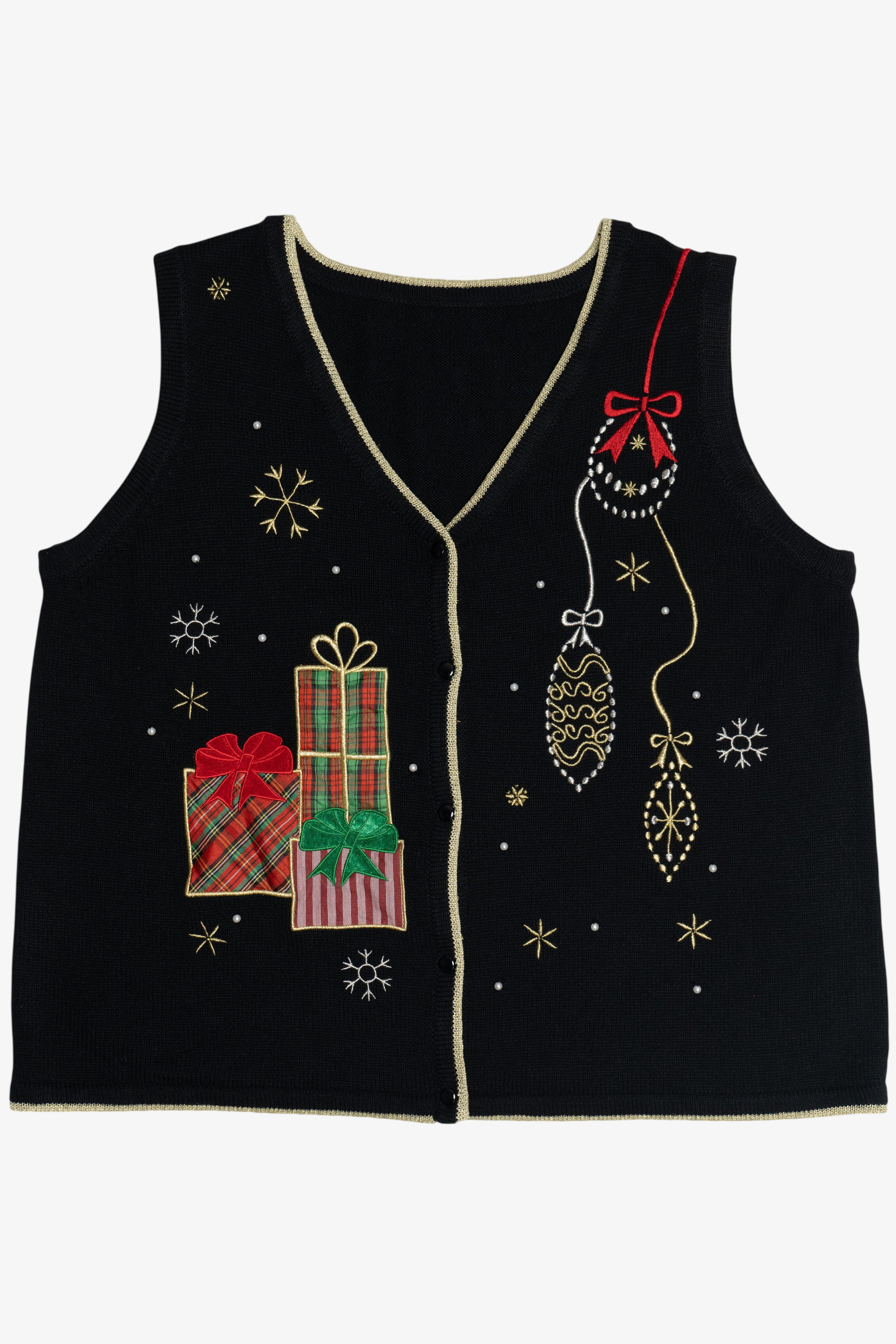 Vintage Presents And Ornaments Ugly Christmas Vest (2000s)