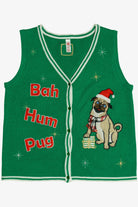 Vintage "Bah Hum Pug" Ugly Christmas Vest (2000s)
