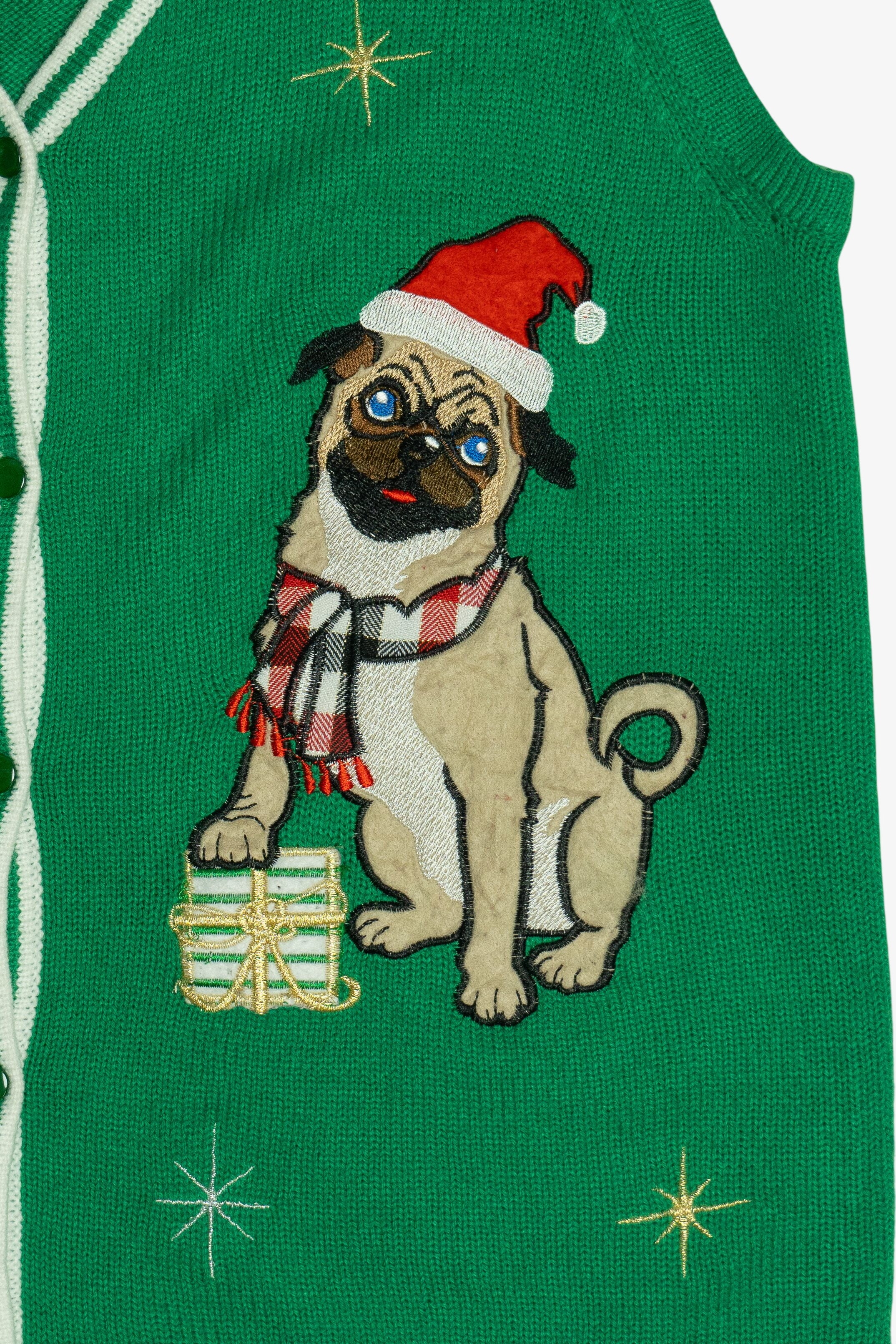 Vintage "Bah Hum Pug" Ugly Christmas Vest (2000s)
