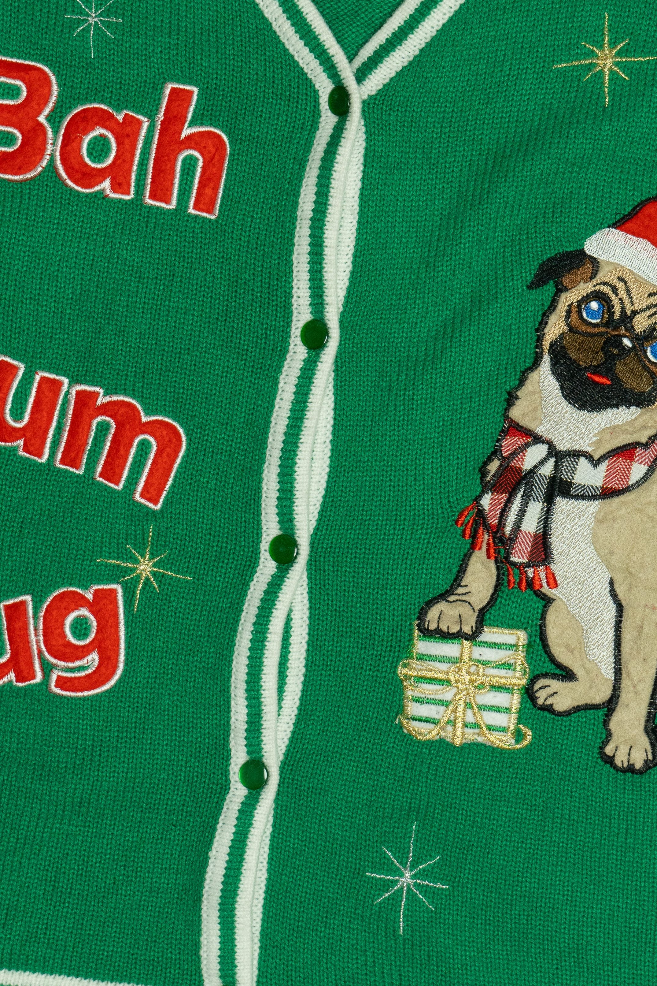 Vintage "Bah Hum Pug" Ugly Christmas Vest (2000s)