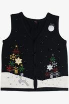 Vintage Reindeer In The Snow Ugly Christmas Vest (2000s)