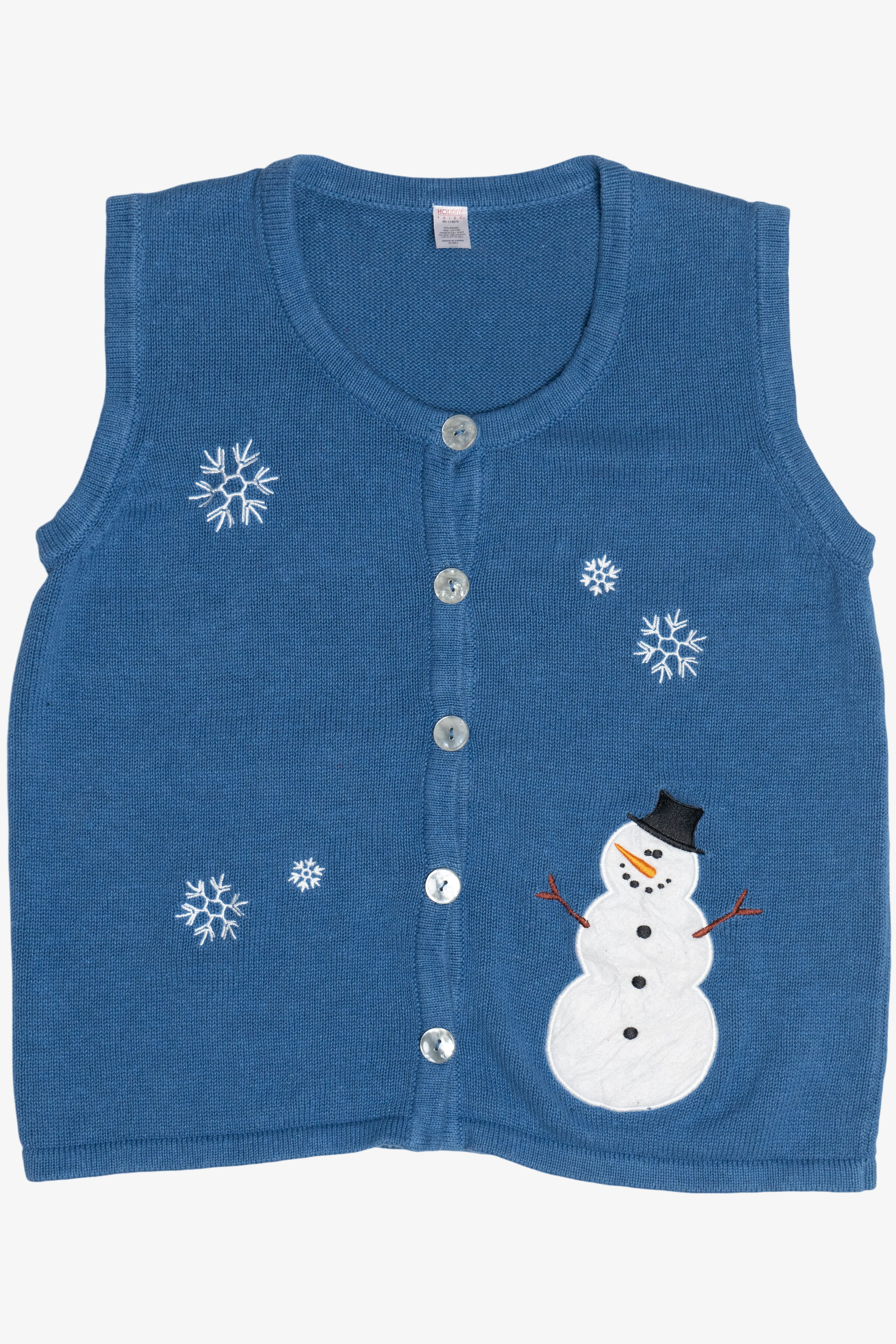 Vintage Holiday Faire Snowman Ugly Christmas Vest (2000s)