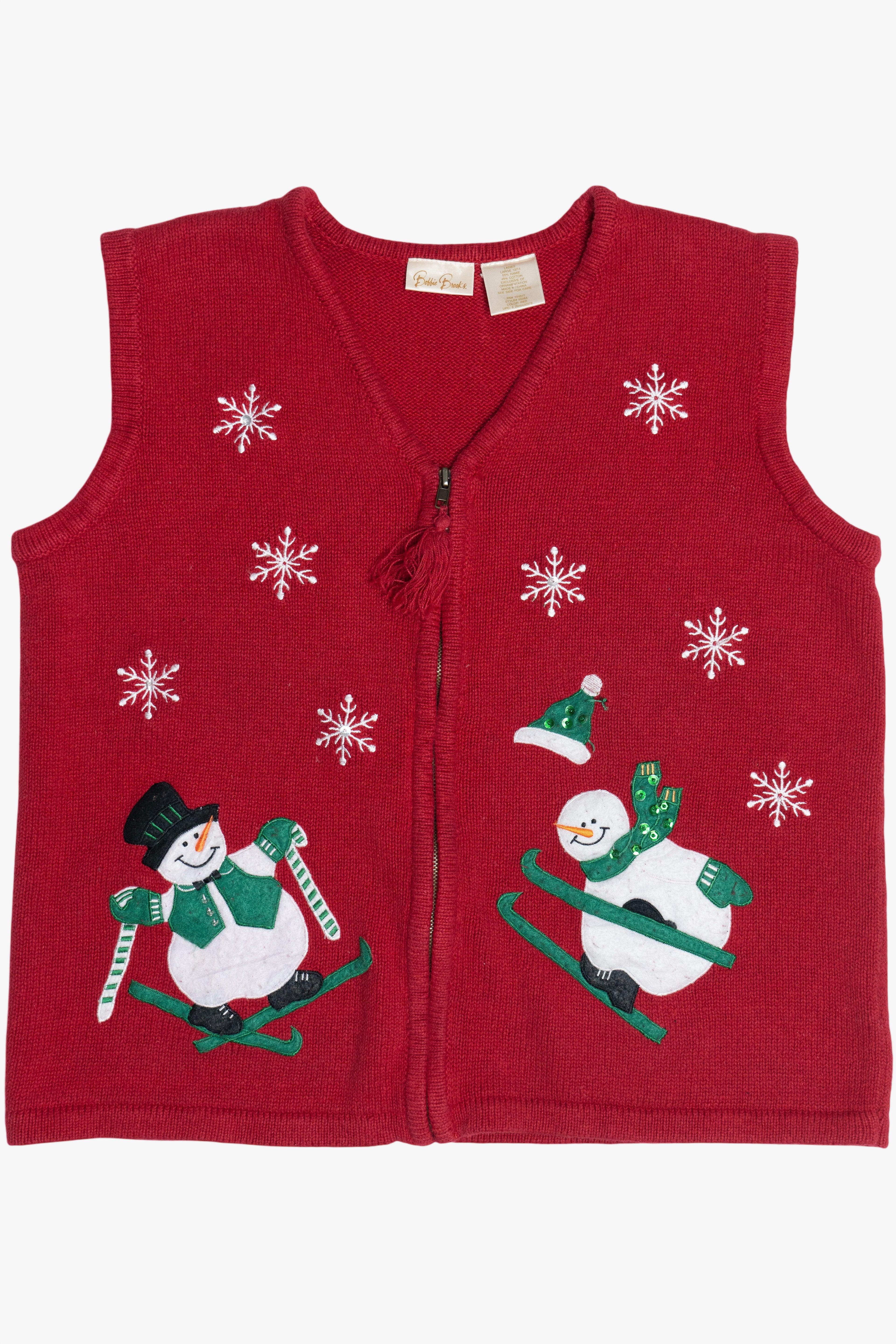 Vintage Bobbie Brooks Snowmen Ugly Christmas Vest (1990s)