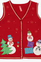 Vintage Red Snowmen Ugly Christmas Vest (2000s)