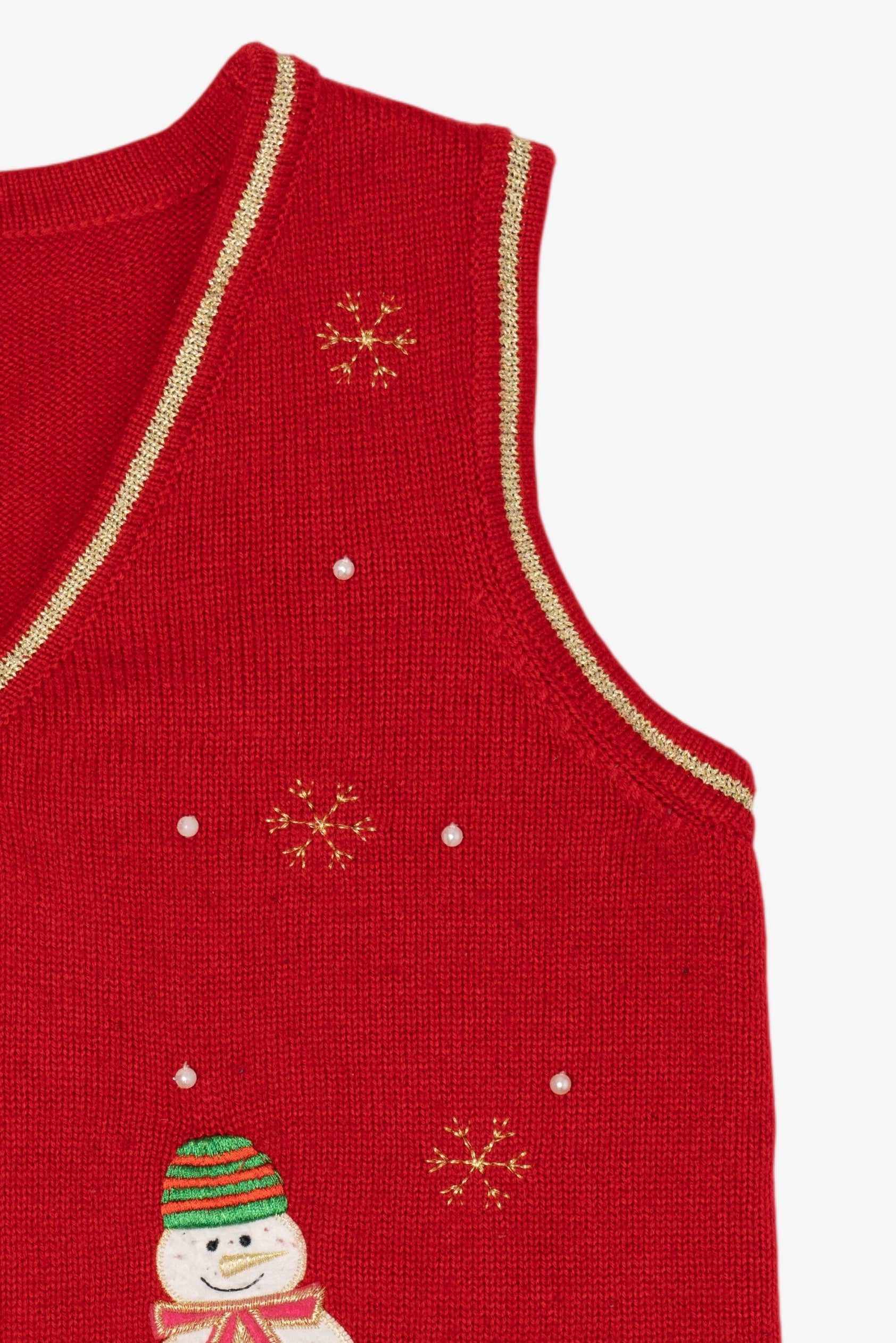 Vintage Red Snowmen Ugly Christmas Vest (2000s)