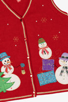 Vintage Red Snowmen Ugly Christmas Vest (2000s)