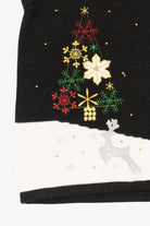 Vintage Black Snowy Night Ugly Christmas Vest (2000s)