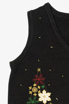 Vintage Black Snowy Night Ugly Christmas Vest (2000s)