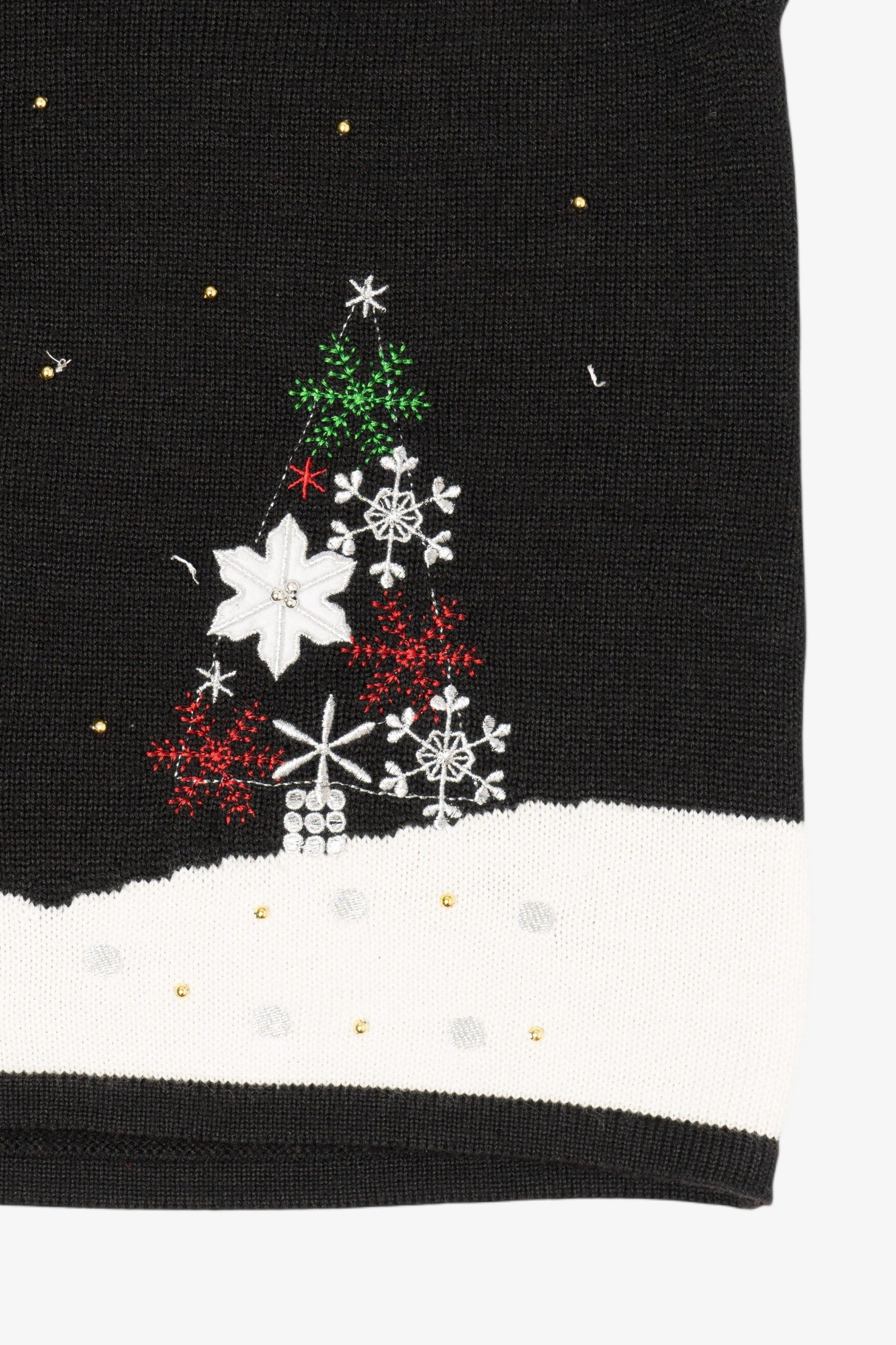 Vintage Black Snowy Night Ugly Christmas Vest (2000s)