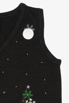 Vintage Black Snowy Night Ugly Christmas Vest (2000s)