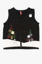 Vintage Black Snowy Night Ugly Christmas Vest (2000s)