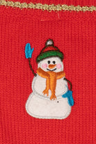 Vintage Red  Snowmen Placing Lights Ugly Christmas Vest (2000s)