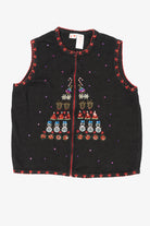 Vintage Black Beaded Ugly Christmas Vest (2000s)