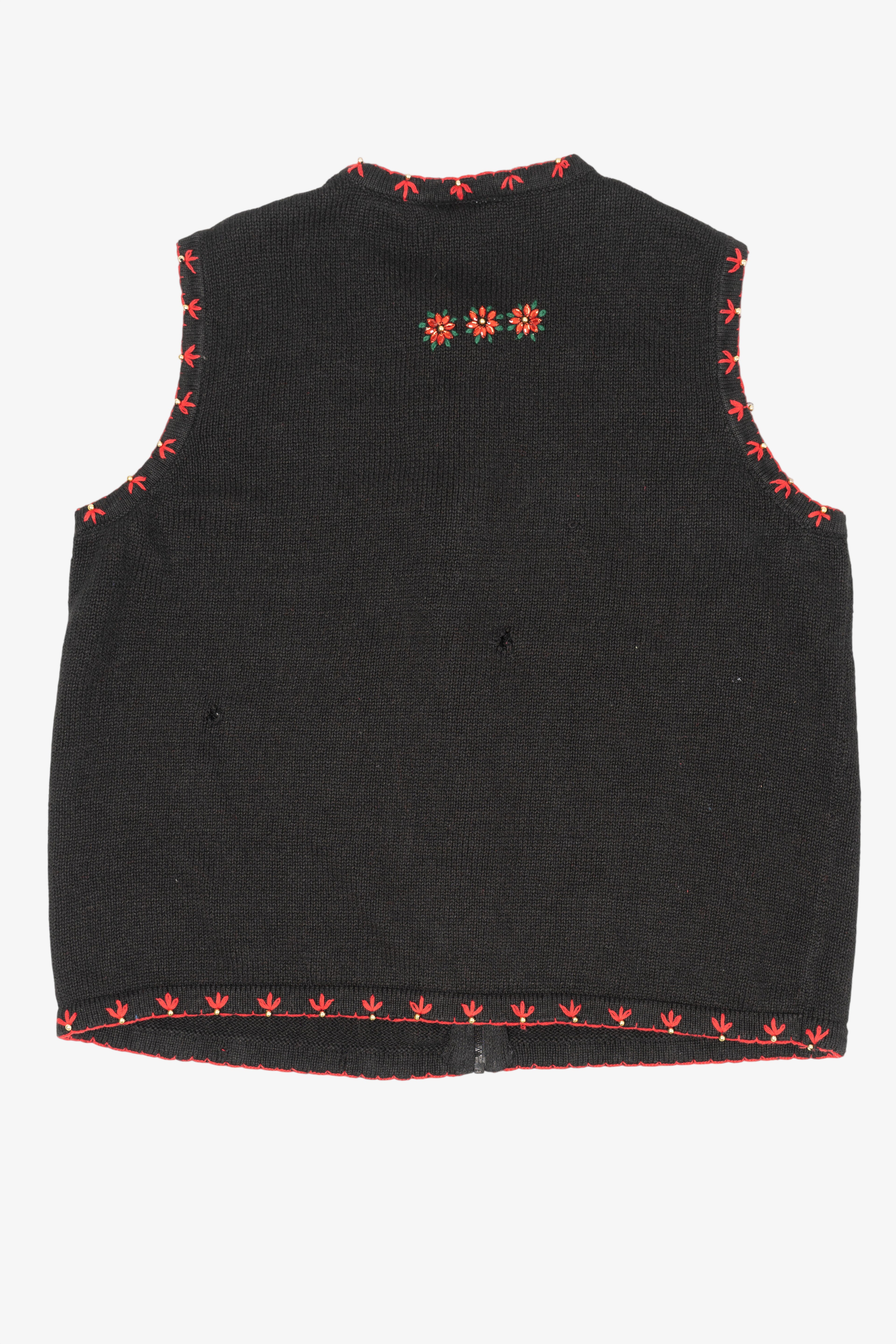 Vintage Black Beaded Ugly Christmas Vest (2000s)