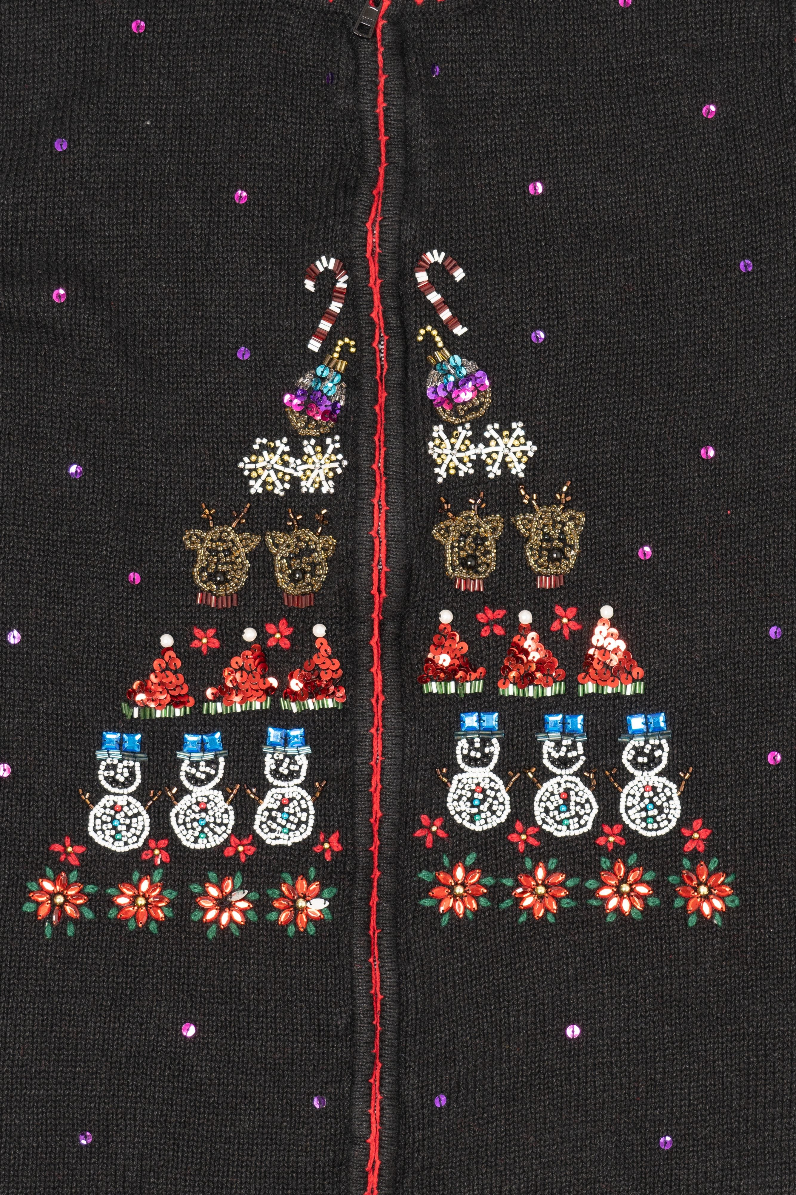 Vintage Black Beaded Ugly Christmas Vest (2000s)