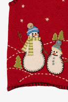 Vintage Red Coldwater Creek Snowmen Ugly Christmas Vest (2000s)