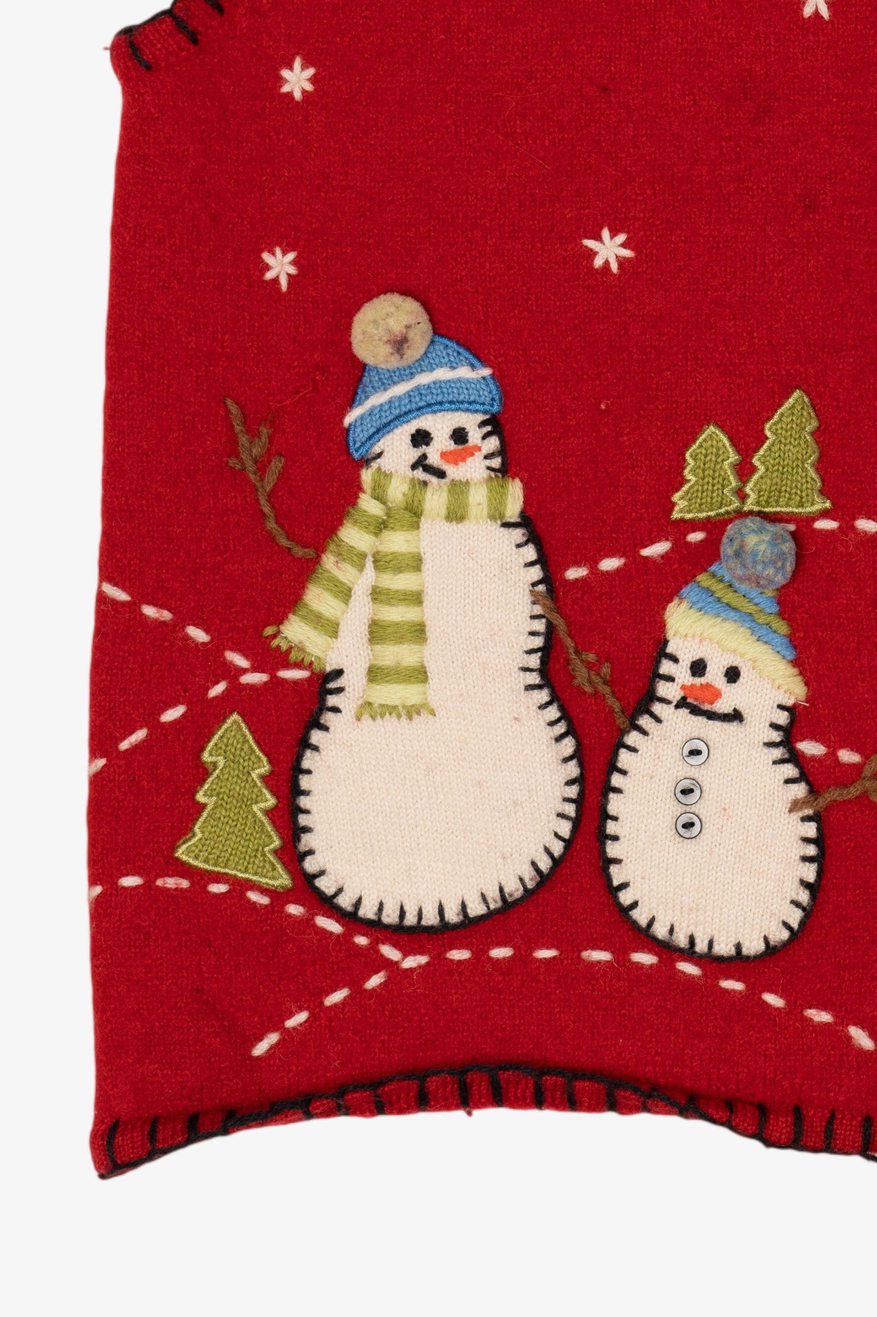 Vintage Red Coldwater Creek Snowmen Ugly Christmas Vest (2000s)
