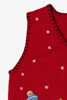 Vintage Red Coldwater Creek Snowmen Ugly Christmas Vest (2000s)