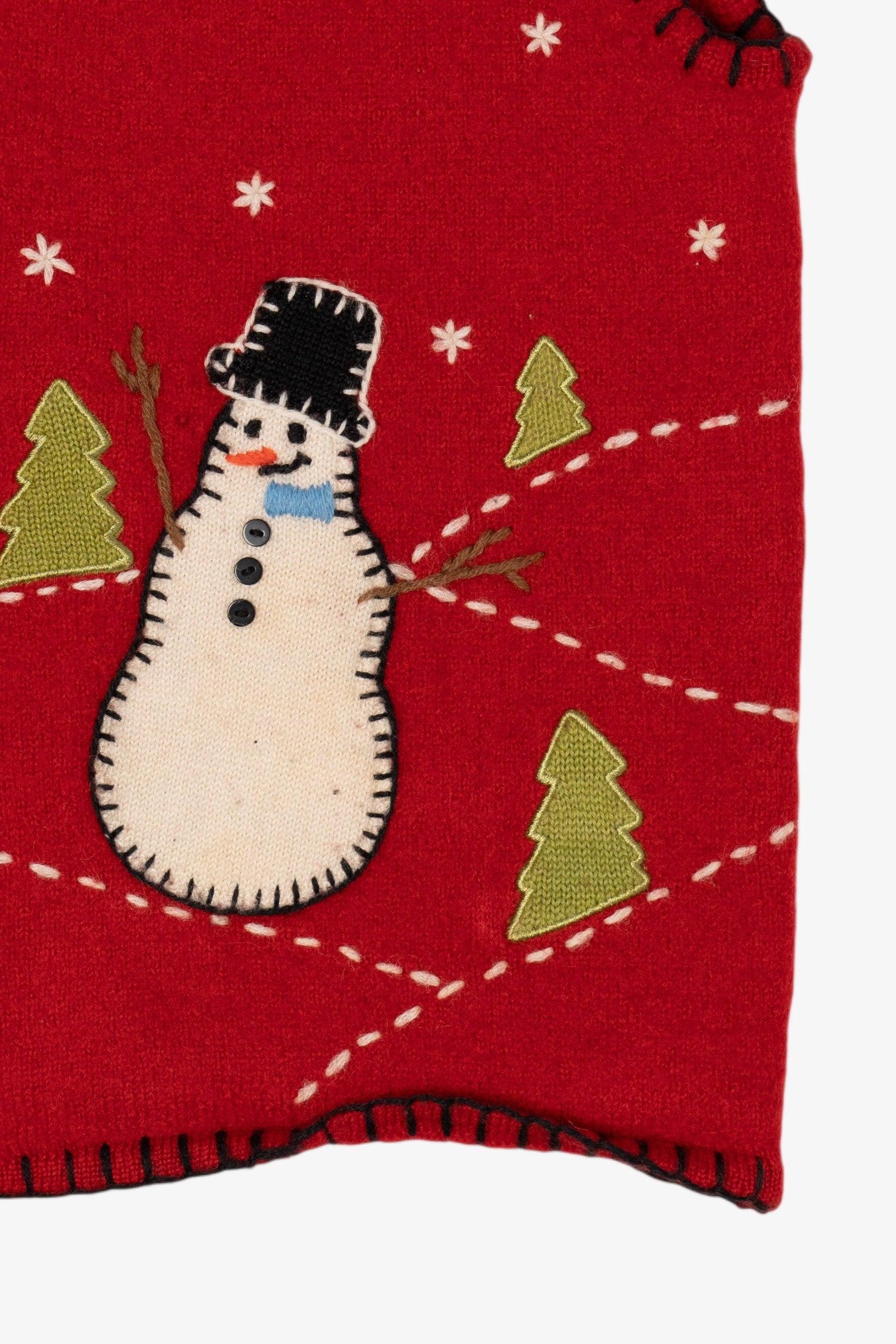 Vintage Red Coldwater Creek Snowmen Ugly Christmas Vest (2000s)