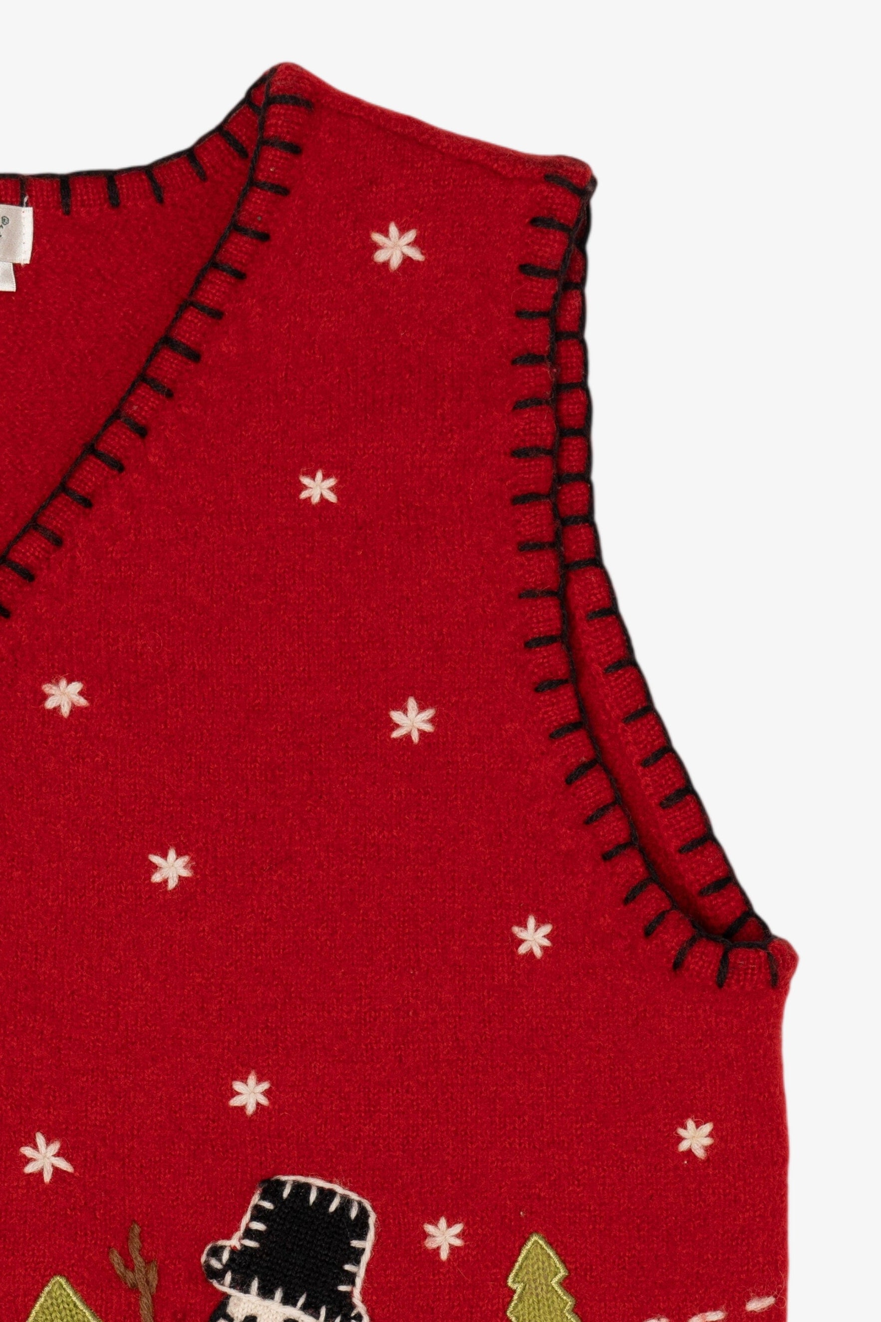 Vintage Red Coldwater Creek Snowmen Ugly Christmas Vest (2000s)