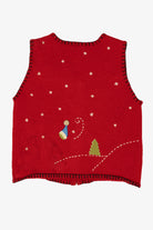 Vintage Red Coldwater Creek Snowmen Ugly Christmas Vest (2000s)