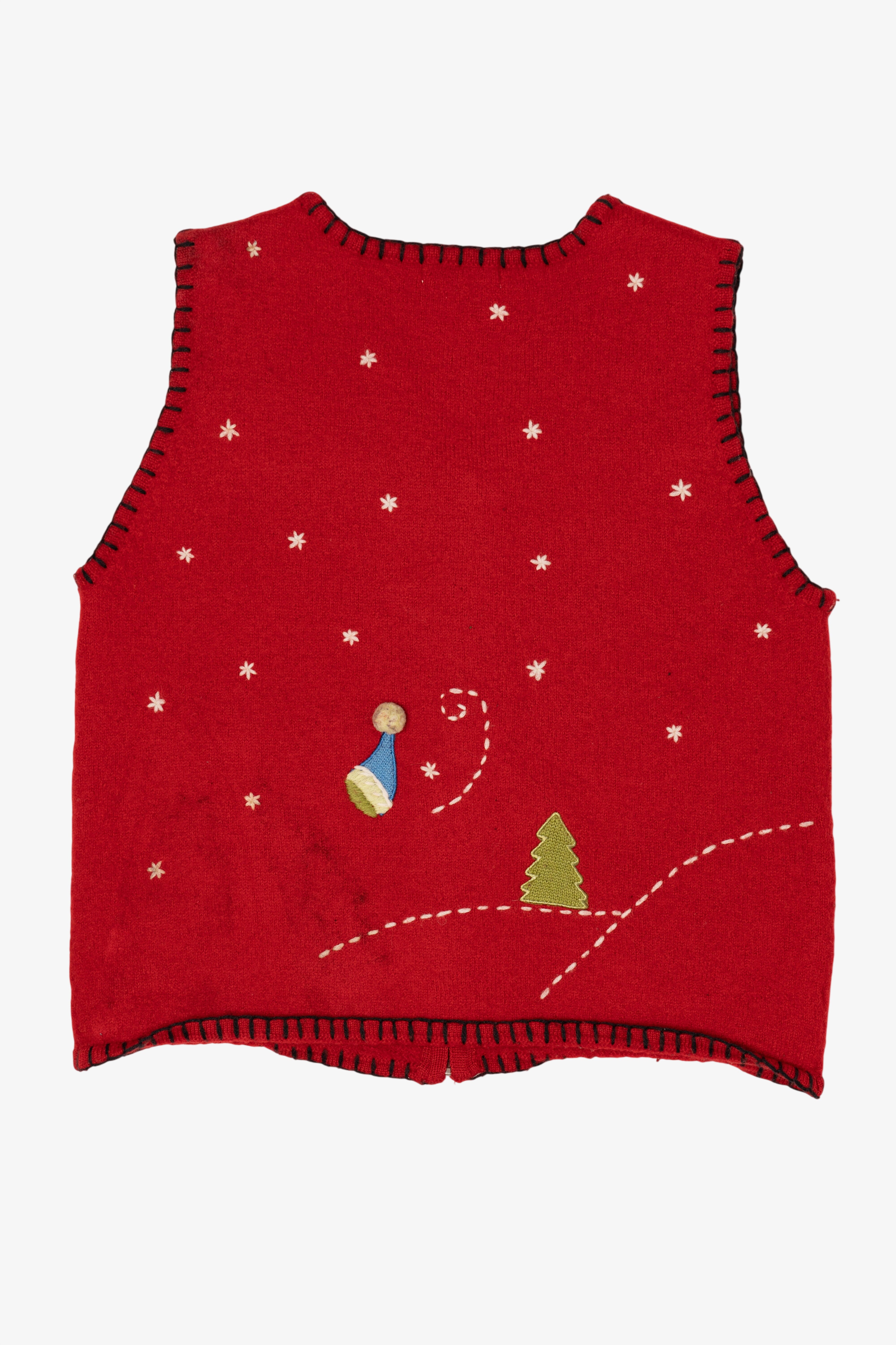 Vintage Red Coldwater Creek Snowmen Ugly Christmas Vest (2000s)
