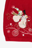 Red Christopher & Banks Snowmen Ugly Christmas Vest (2010s)