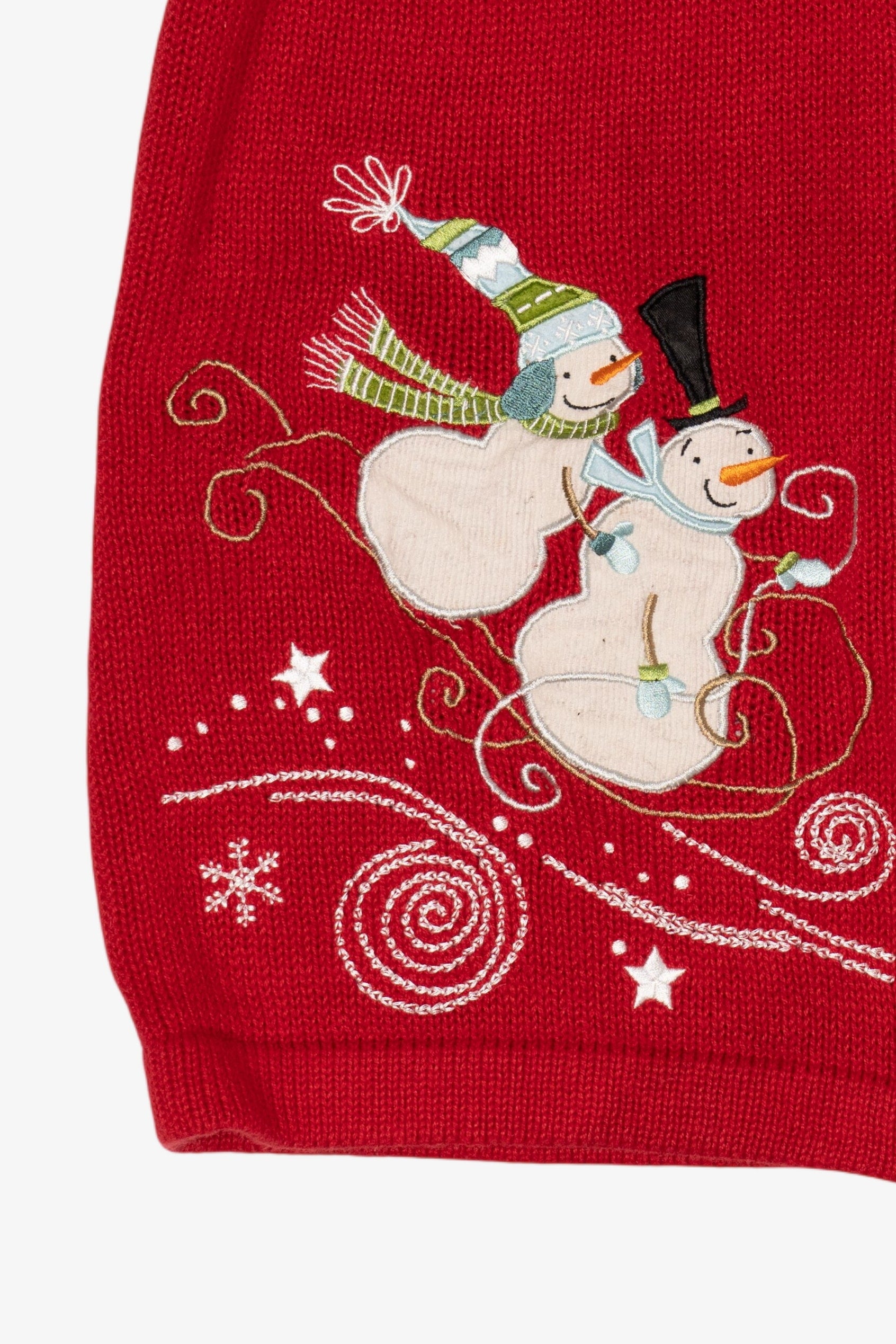 Red Christopher & Banks Snowmen Ugly Christmas Vest (2010s)