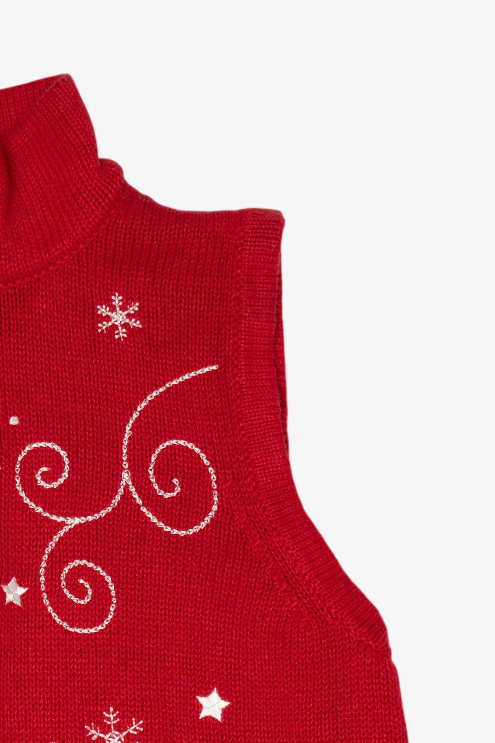 Red Christopher & Banks Snowmen Ugly Christmas Vest (2010s)