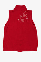 Red Christopher & Banks Snowmen Ugly Christmas Vest (2010s)