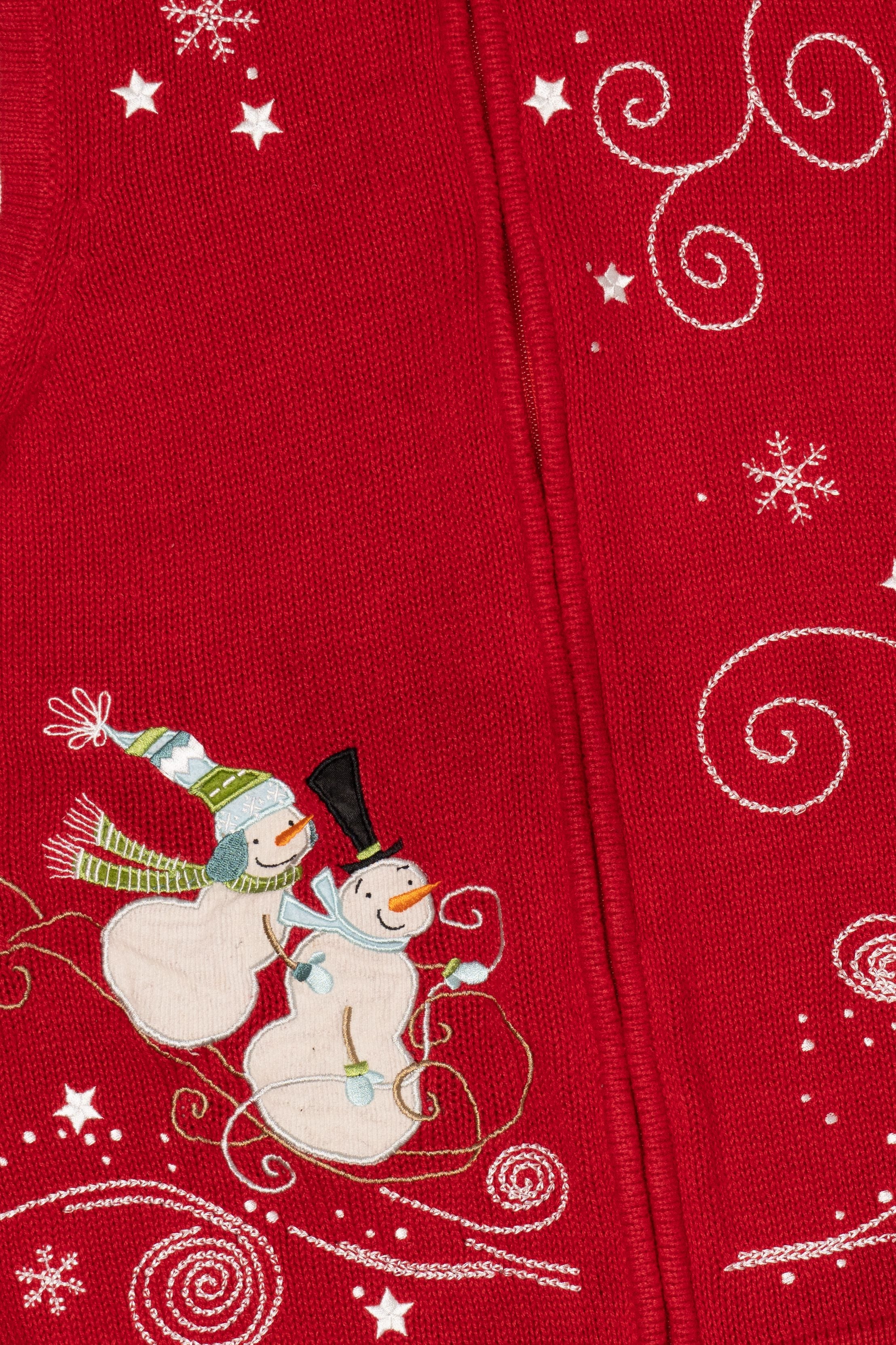 Red Christopher & Banks Snowmen Ugly Christmas Vest (2010s)