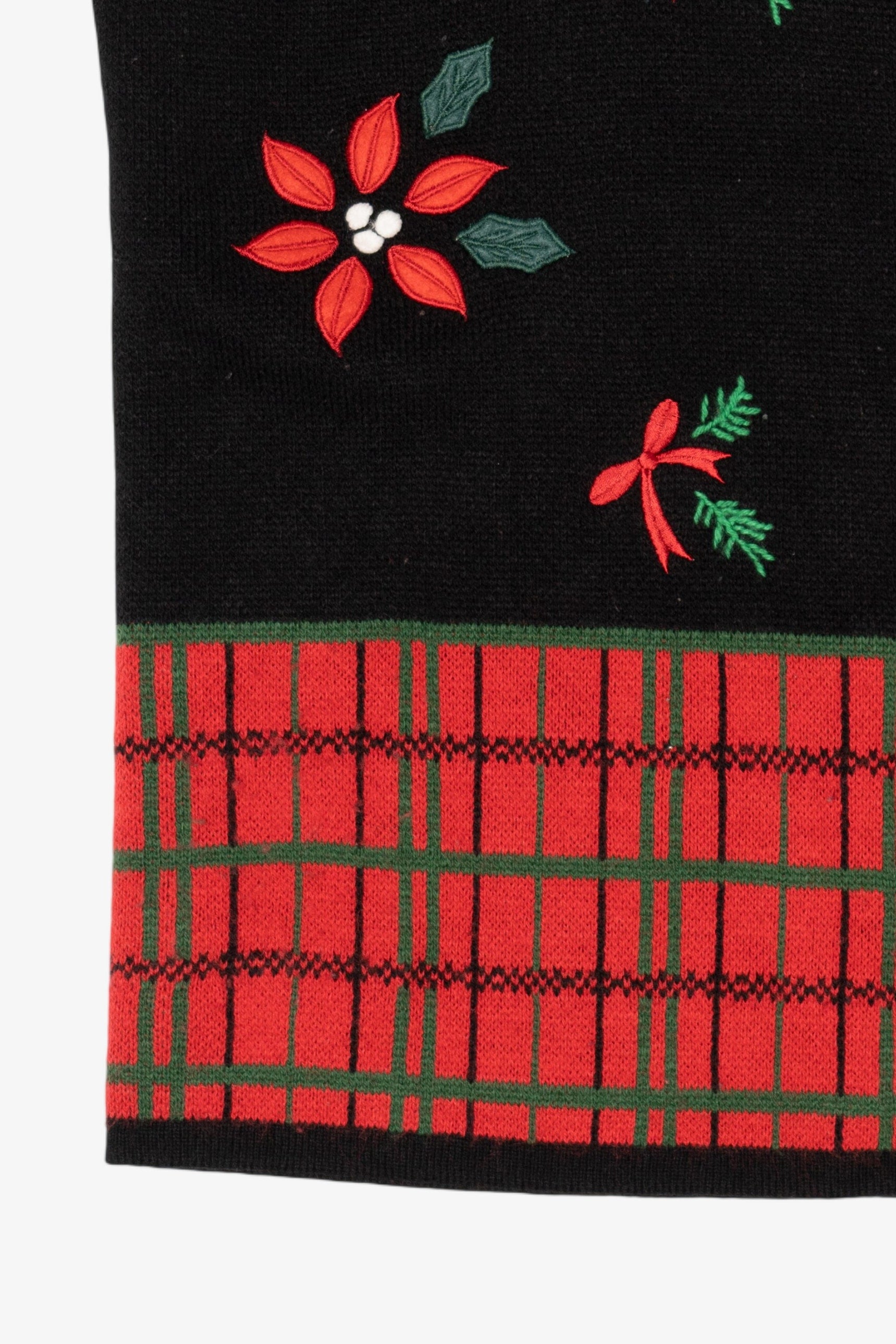 Vintage Black Croft & Barrow Poinsettias Ugly Christmas Vest (2000s)