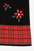 Vintage Black Croft & Barrow Poinsettias Ugly Christmas Vest (2000s)