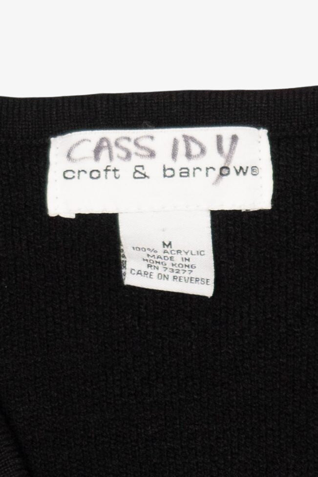 Vintage Black Croft & Barrow Poinsettias Ugly Christmas Vest (2000s)