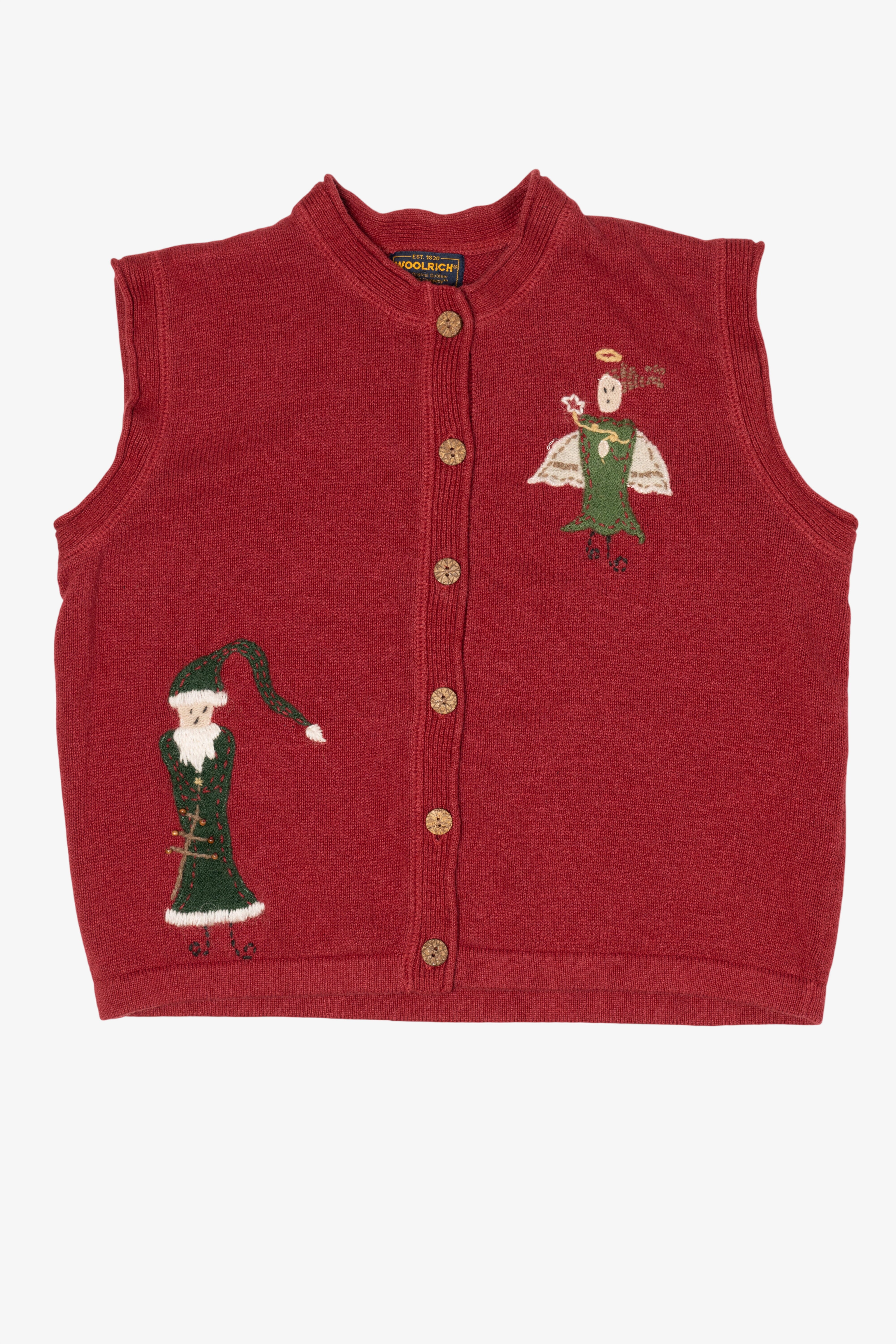 Vintage Red Woolrich Angel Ugly Christmas Vest (1990s)