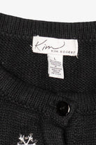 Vintage Black Kim Rogers Snowflakes Ugly Christmas Vest (1990s)